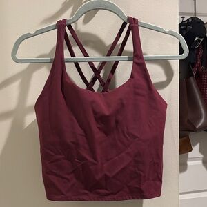 Athleta Burgundy Strappy Back Sports Bra Tank